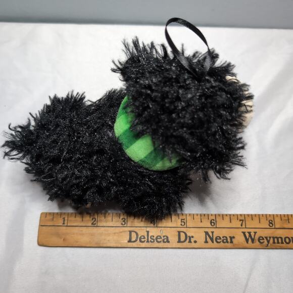 Huggable Irish Friends Shamrock Sheep Ornament Shaggy Black Scarf Allied - Picture 13 of 14